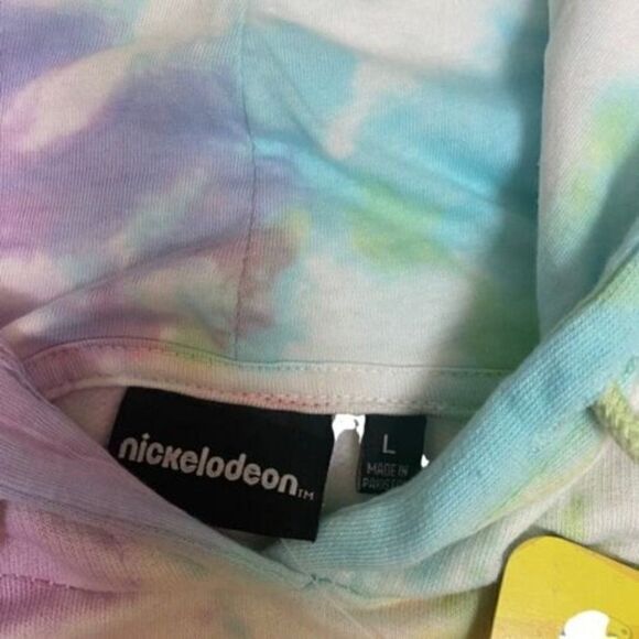 Spongebob Patrick Star BFF Tie Dye Crop Hoodie Rainbow Colorful Friends - Picture 6 of 6